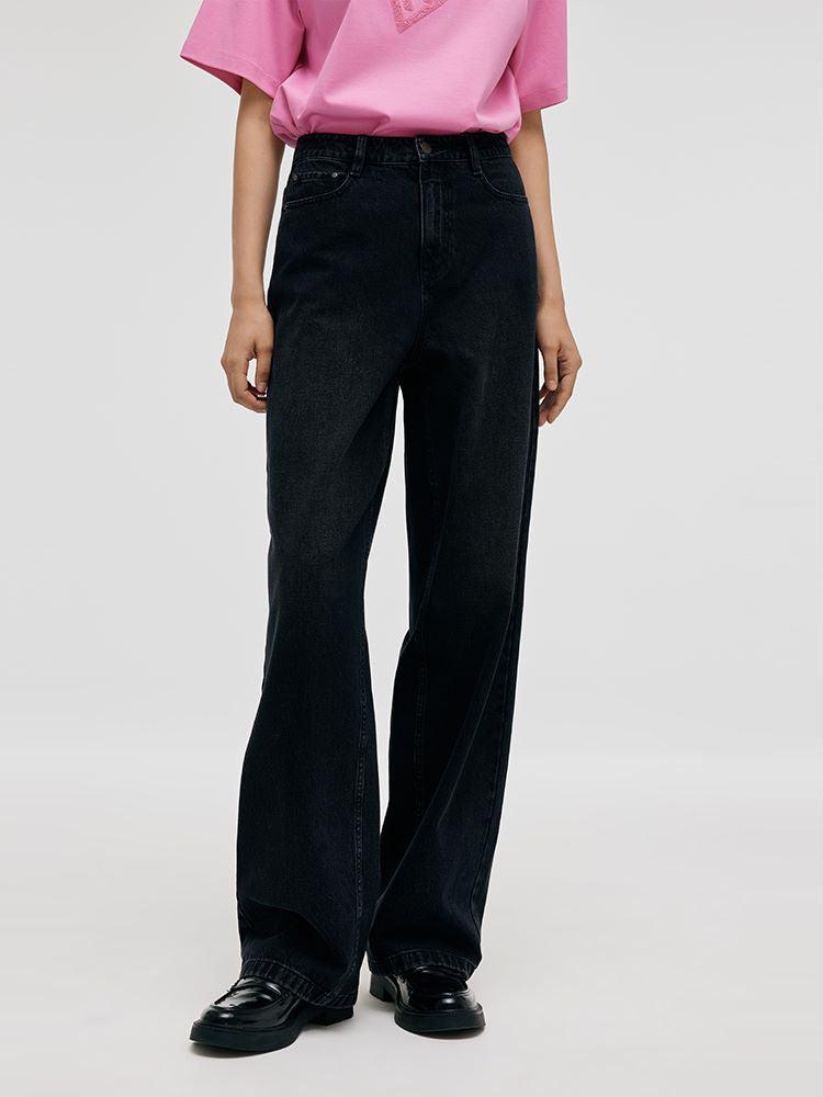Glitter High-Waisted Straight Women Jeans Product Image