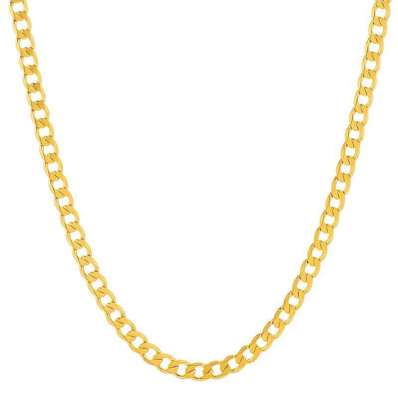 Men's 14k Gold Plated 6 mm Curb Chain Necklace, Size: 30", Gold Tone Product Image