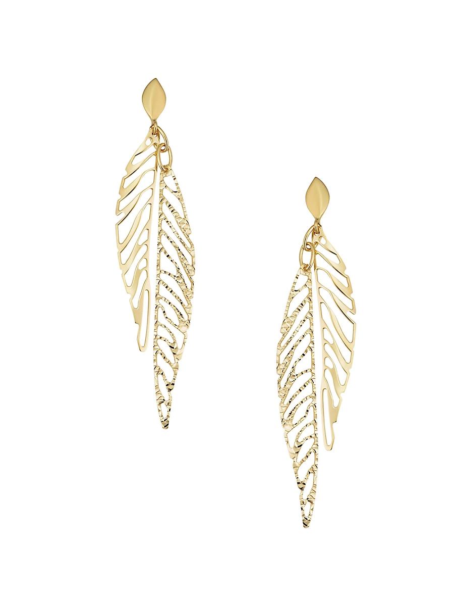 Womens 14K Yellow Solid Gold Dante Drop Earrings Product Image