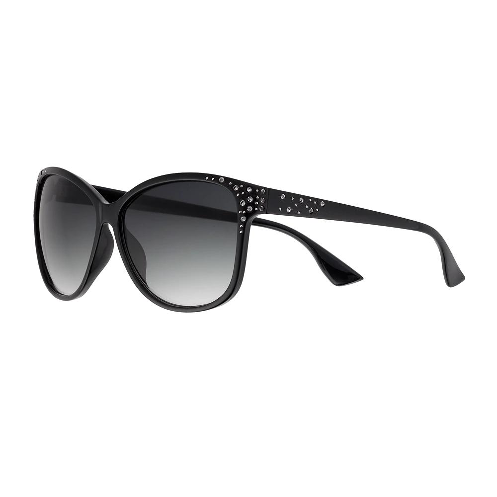 Women's Nine West 58mm Plastic Cateye Sunglasses, Black Product Image