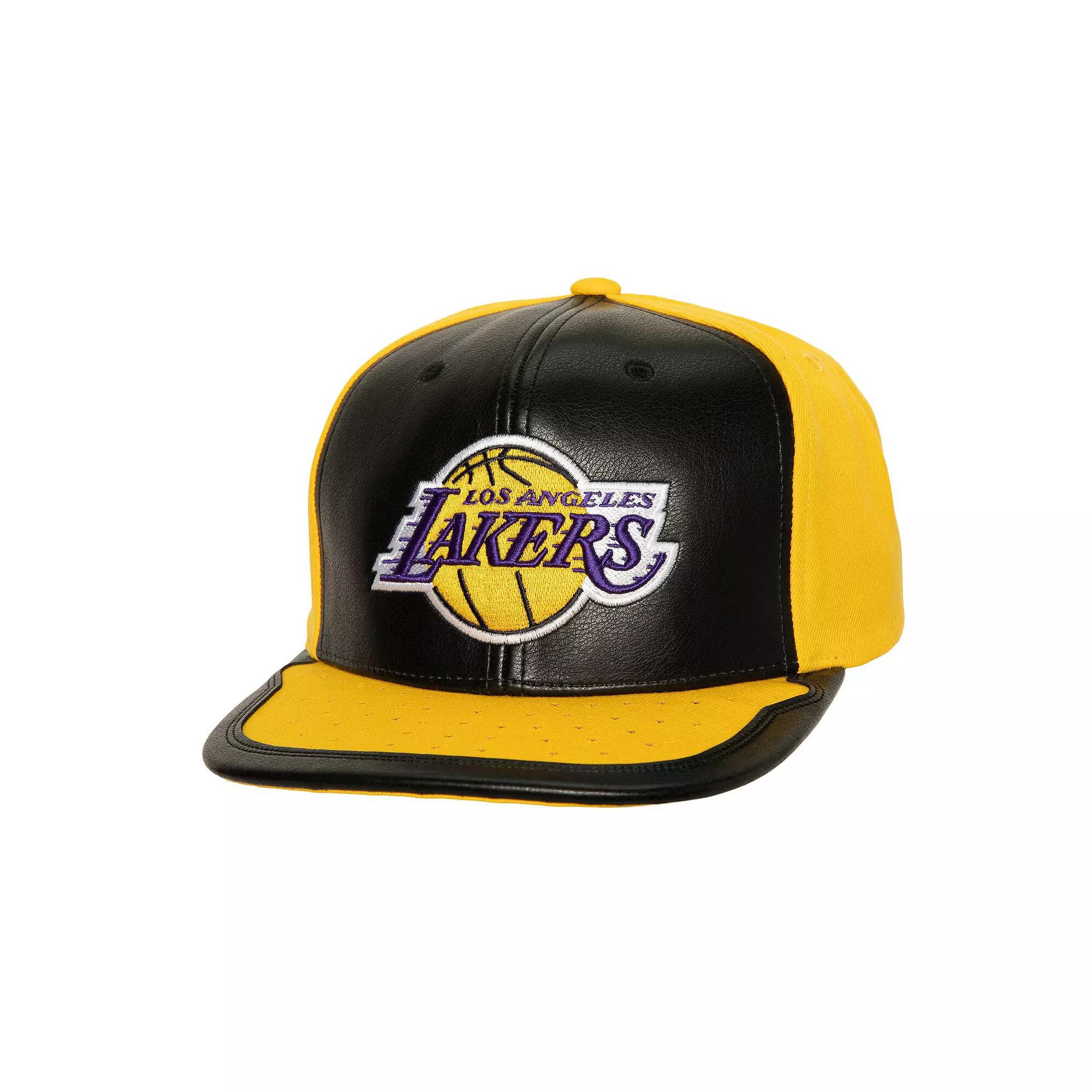 Men's Mitchell & Ness Black/Gold Los Angeles Lakers Day One Snapback Hat Product Image