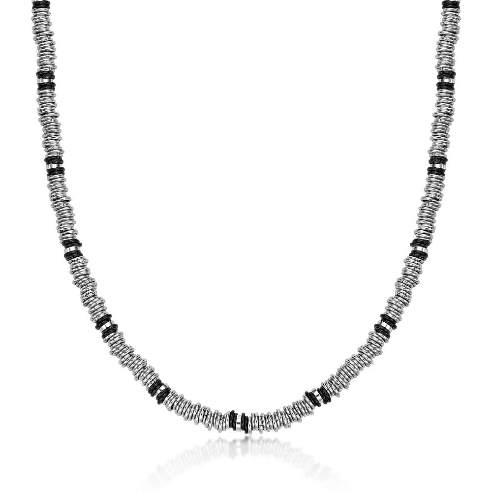 Men's LYNX Black Ion-Plated Stainless Steel 4 mm Chain Necklace, Size: 18", Two Tone Product Image