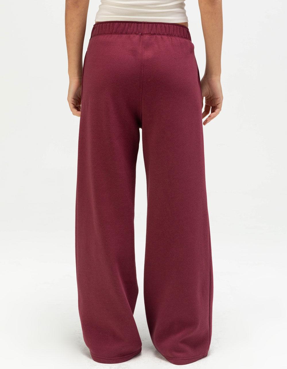 TILLYS Wide Leg Womens Sweatpants - BURGUNDY Product Image