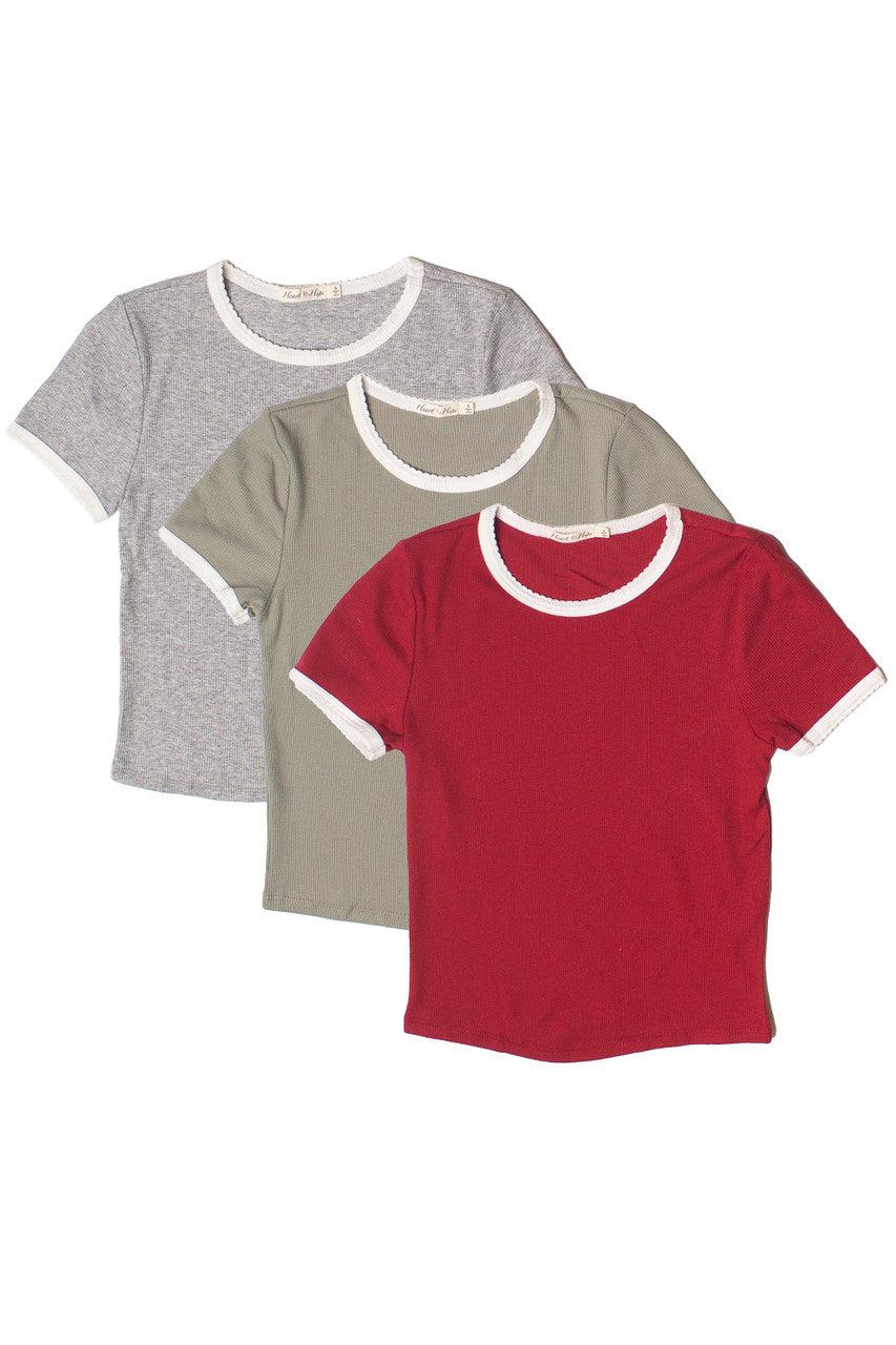 Scallop Edge Ringer Tee Product Image