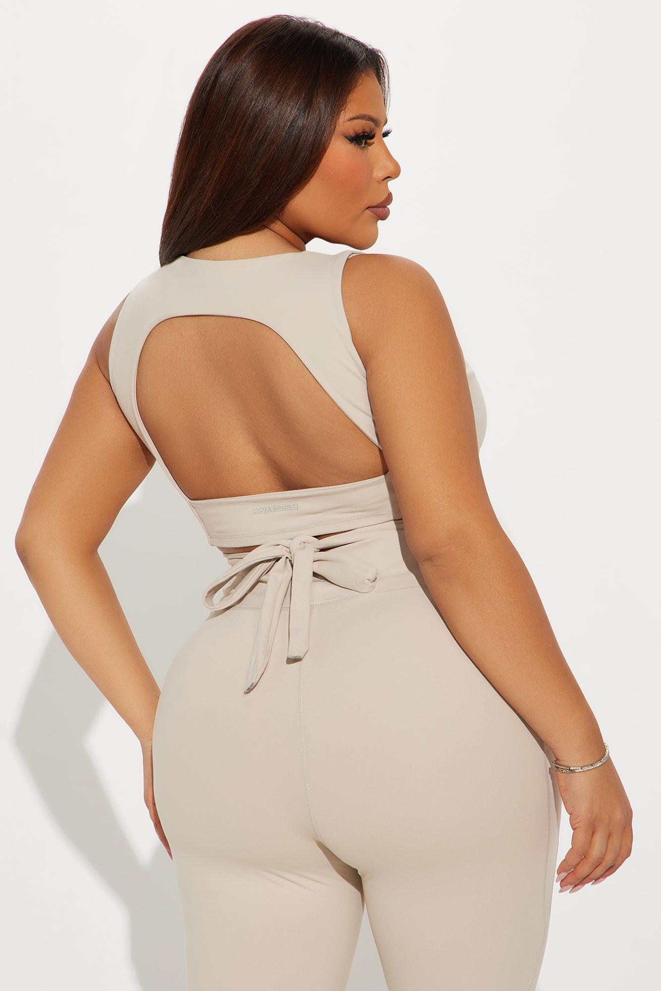 Lean Into It Super Soft Active Top - Light Taupe Product Image