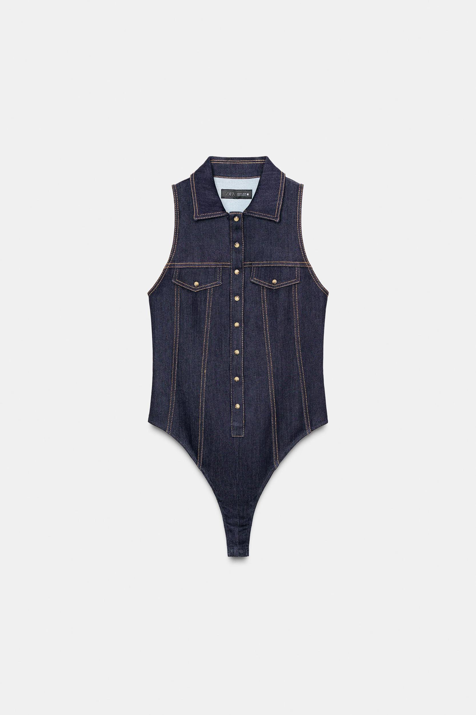 Z1975 FITTED DENIM BODYSUIT Product Image
