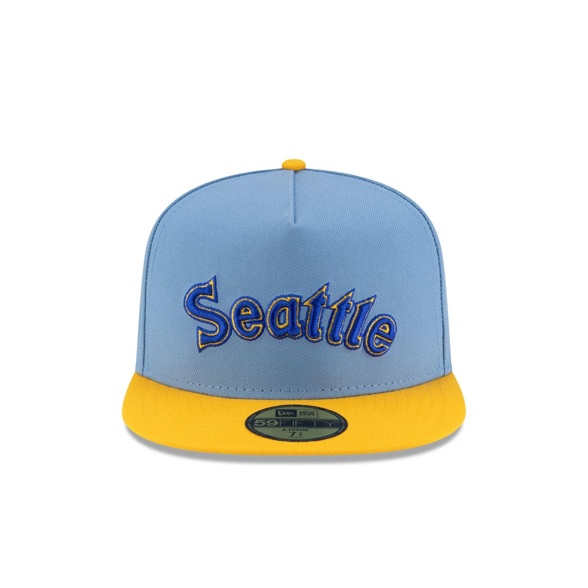 Just Caps Sky Blue Seattle Mariners 59FIFTY A-Frame Fitted Hat Male Product Image