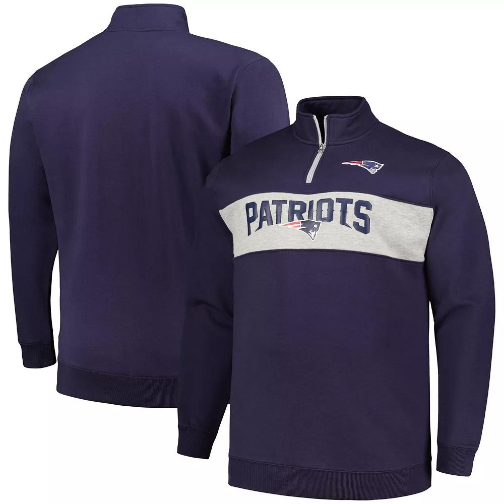 Men's Profile Navy New England Patriots Big & Tall Fleece Quarter-Zip Jacket,  Product Image