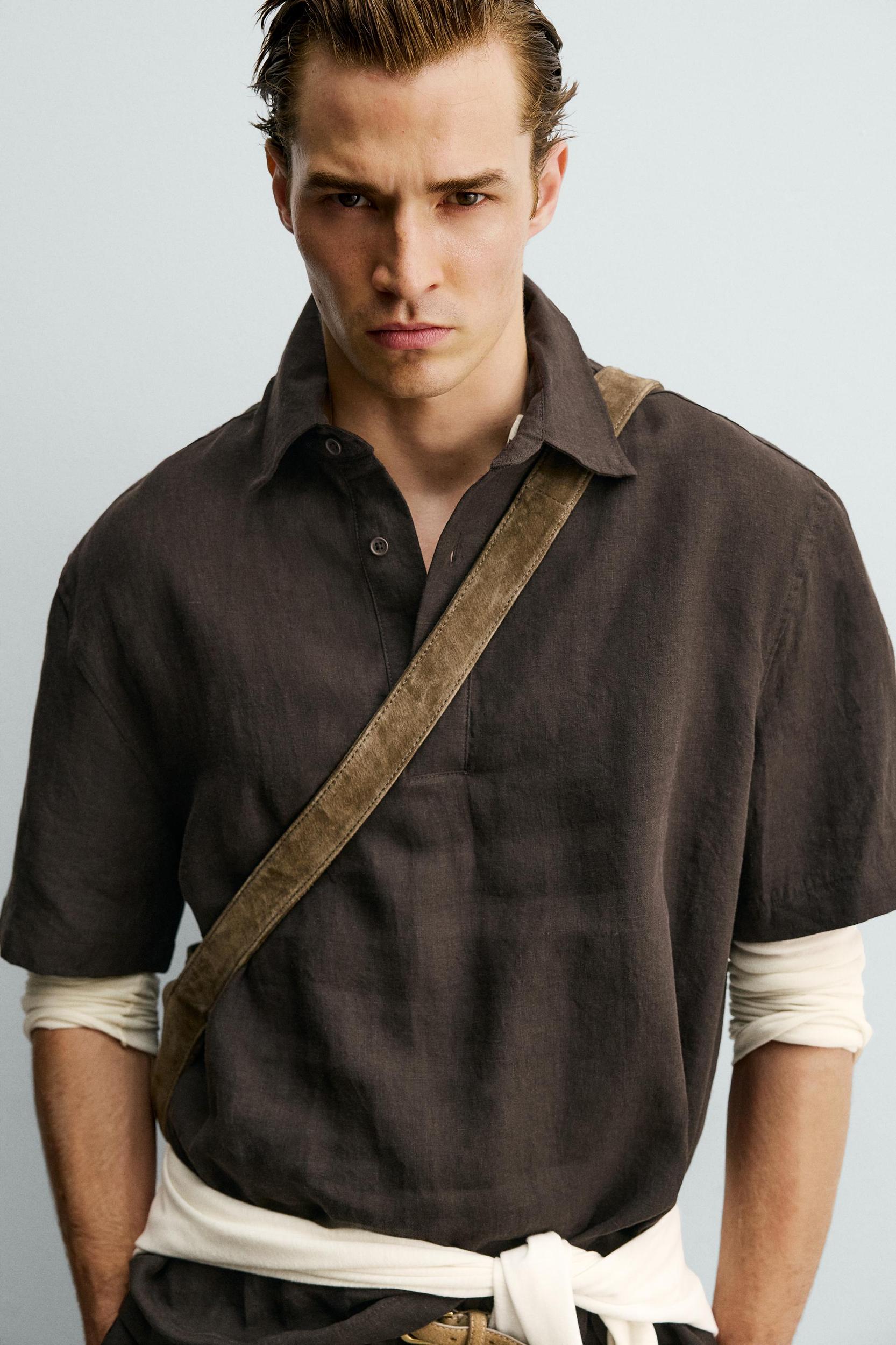 100% LINEN POLO SHIRT Product Image