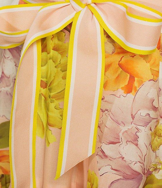 Antonio Melani Brynn Floral Print Dress Mock Neck Long Sleeve Self-Tie Button Front Dress Product Image