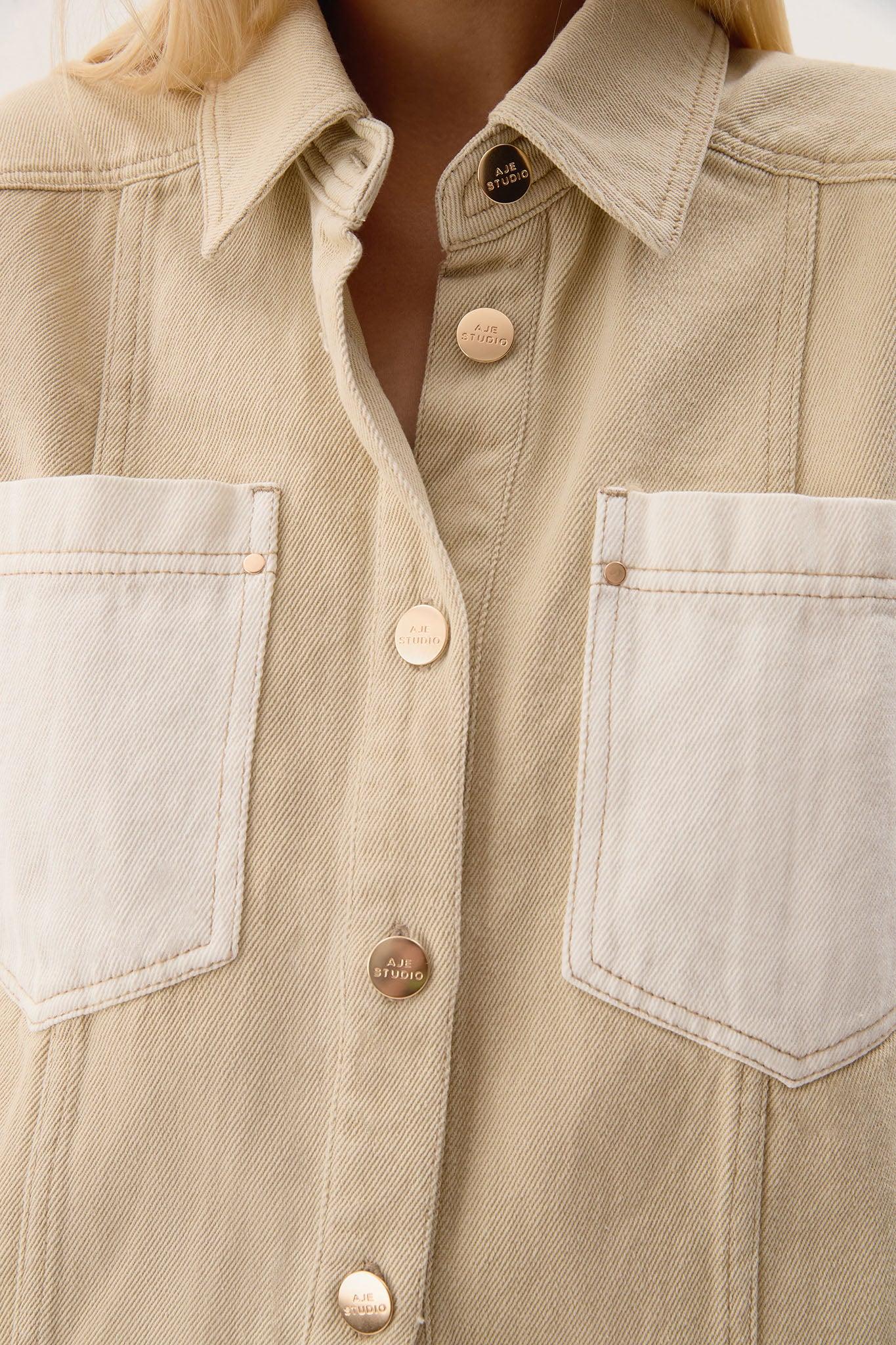 Sadie Cropped Denim Shirt Product Image