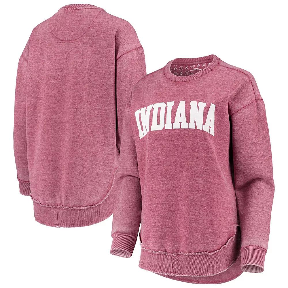 Women's Pressbox Crimson Indiana Hoosiers Vintage Wash Pullover Sweatshirt, Size: Medium, Red Product Image