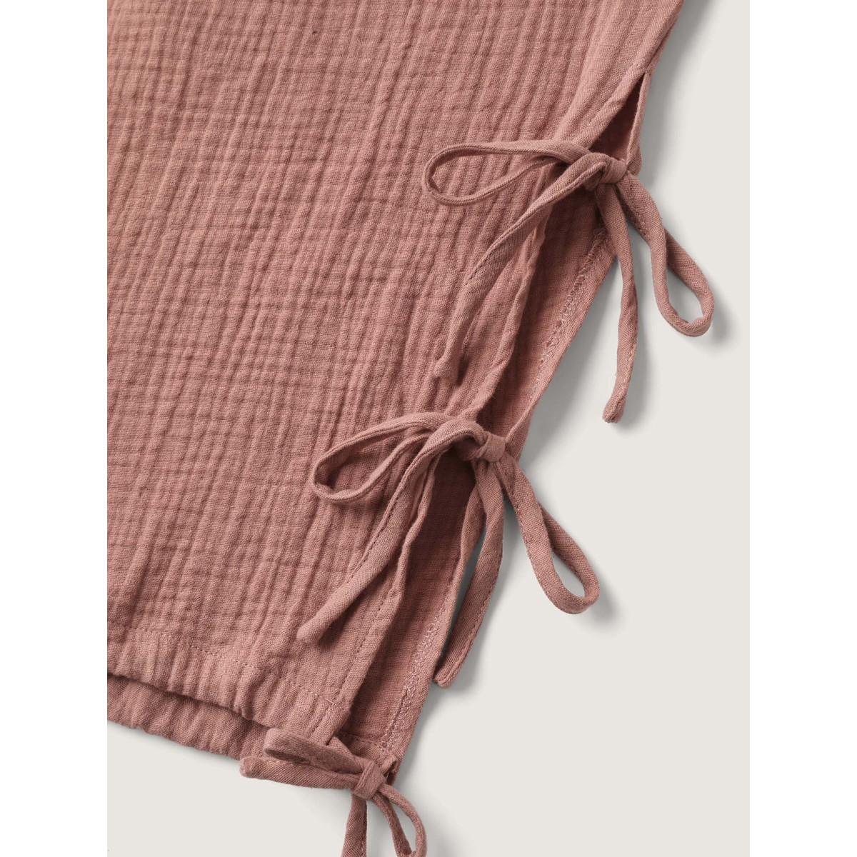 Plus Size Tie-Hem Slits Cuffed Waist-Tie Pockets Pants Women Rust Leisure Loose Mid Rise Casual Pants BloomChic 30/6X Product Image