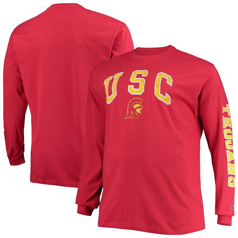 Men's Champion Cardinal USC Trojans Big & Tall 2-Hit Long Sleeve T-Shirt,  Product Image