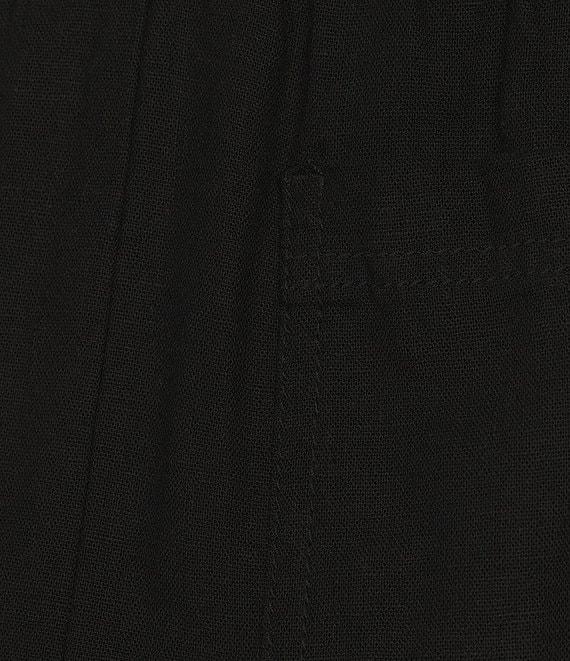 Westbound Linen Patch Pocket Front Slit Midi Skirt Product Image