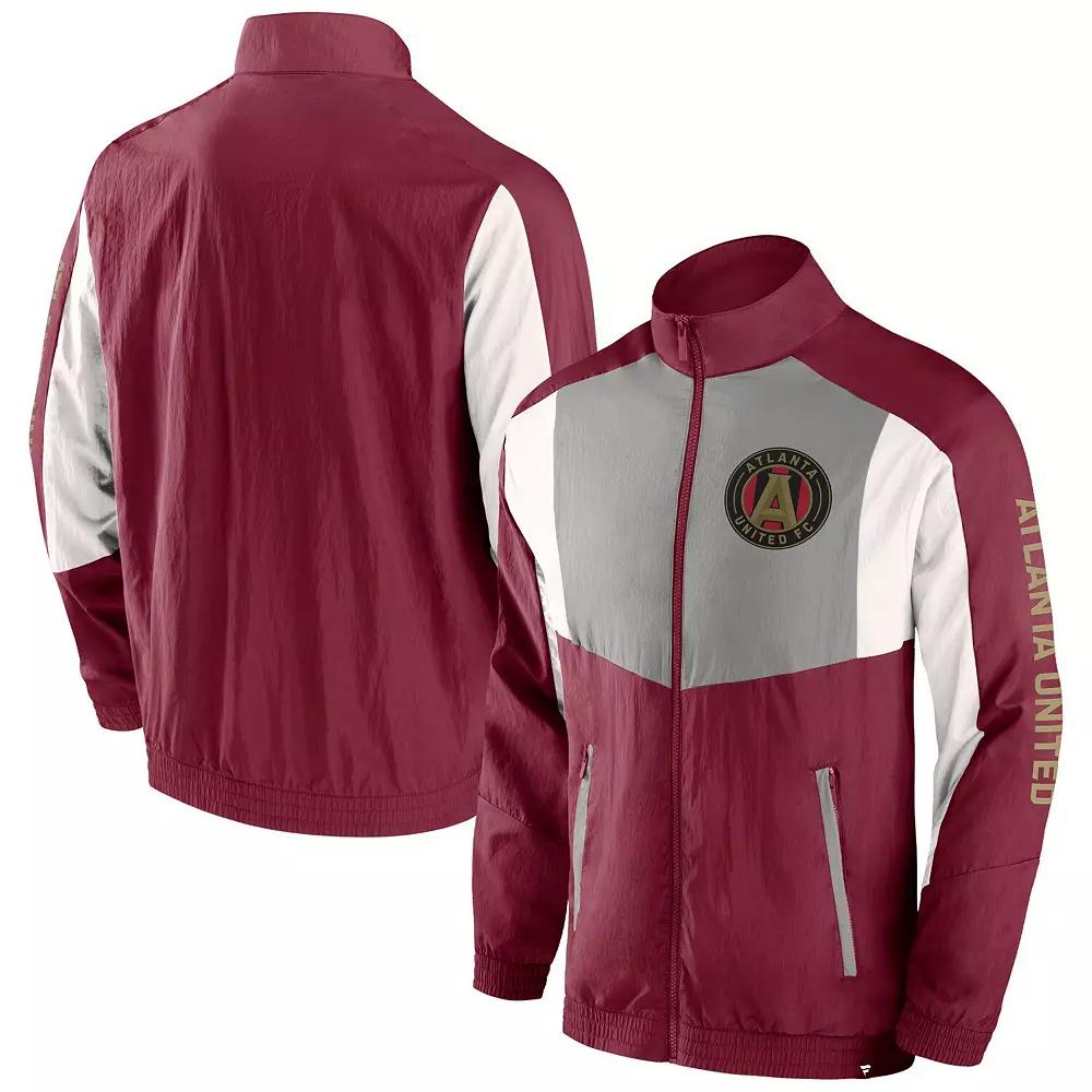 Men's Fanatics Branded Red Atlanta United FC Net Goal Raglan Full-Zip Track Jacket,  Product Image