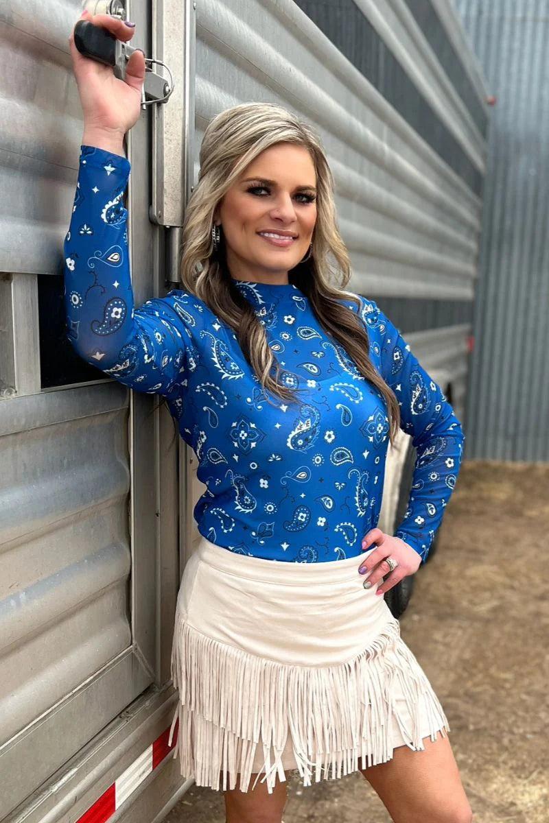 Sterling Kreek Bandana Babe Blue Mesh Top Product Image