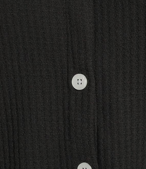 C&V Chelsea & Violet Short Sleeve Button-Front Short Sleeve Waffle Cardigan Product Image