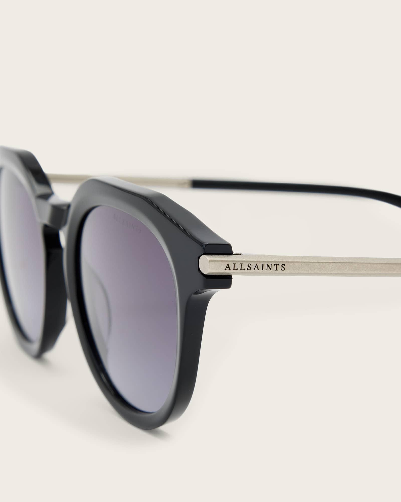 Van Panto Framed Sunglasses GLOSS BLACK | ALLSAINTS US Product Image