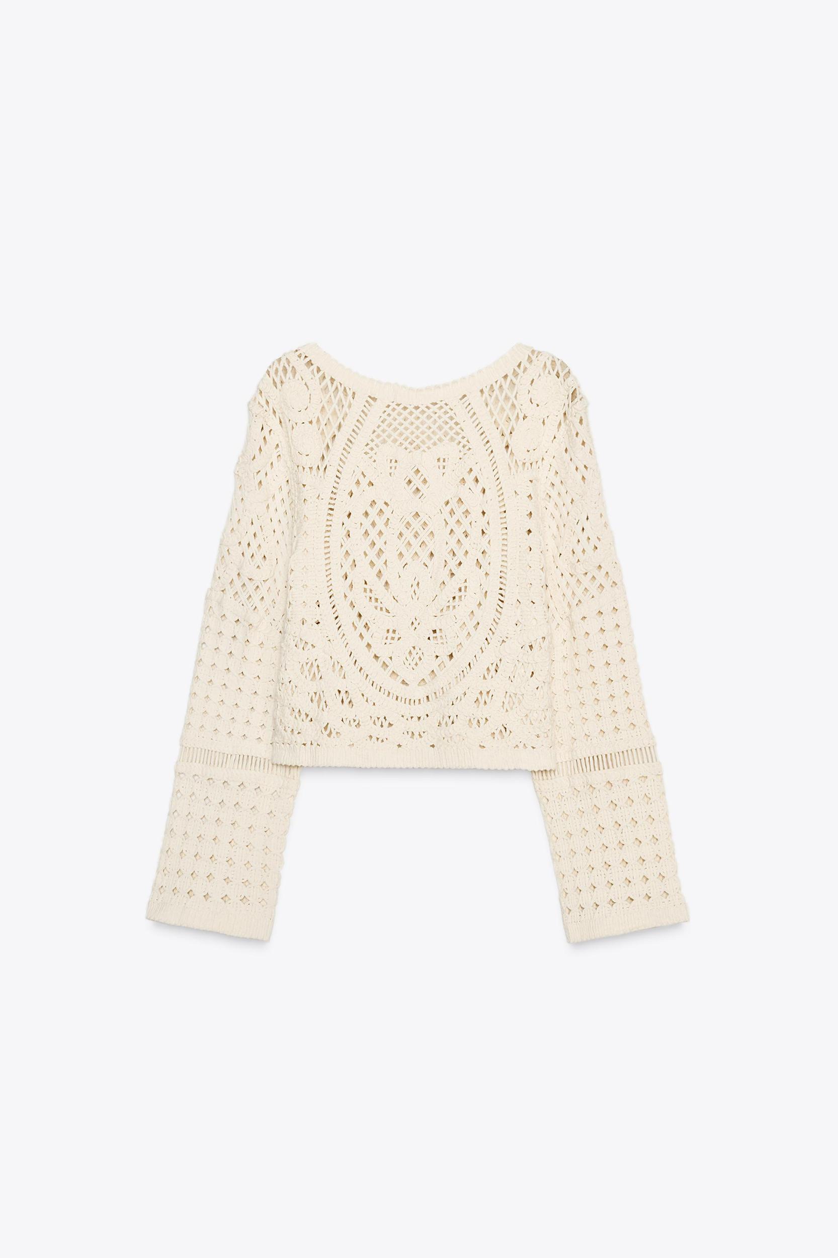 LONG SLEEVE CROCHET TOP Product Image
