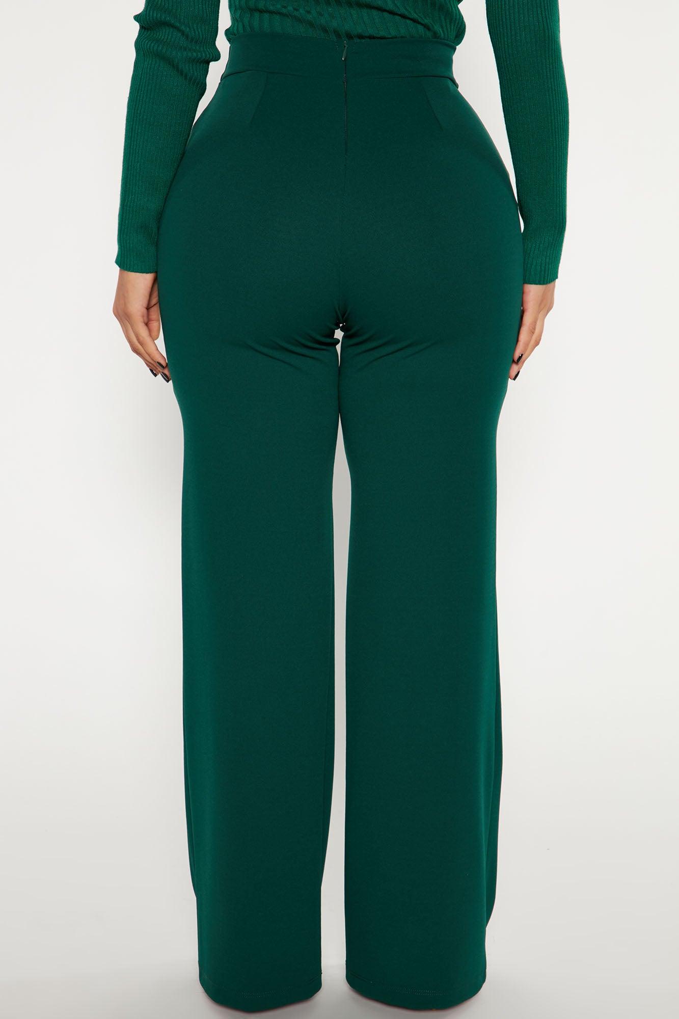 Petite Victoria High Waisted Dress Pants - Hunter Green Product Image