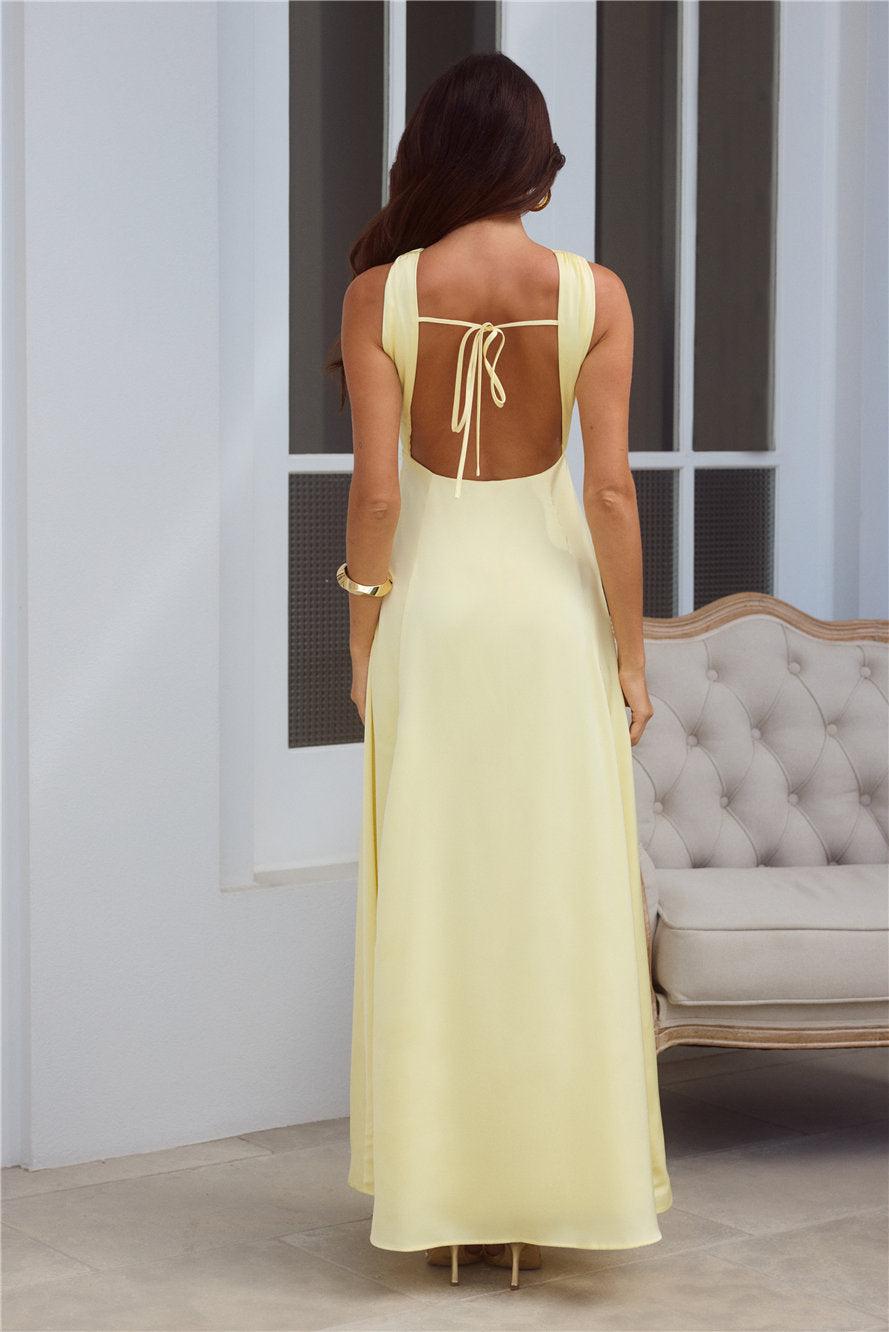 Lavish Lover Midi Dress Yellow Product Image