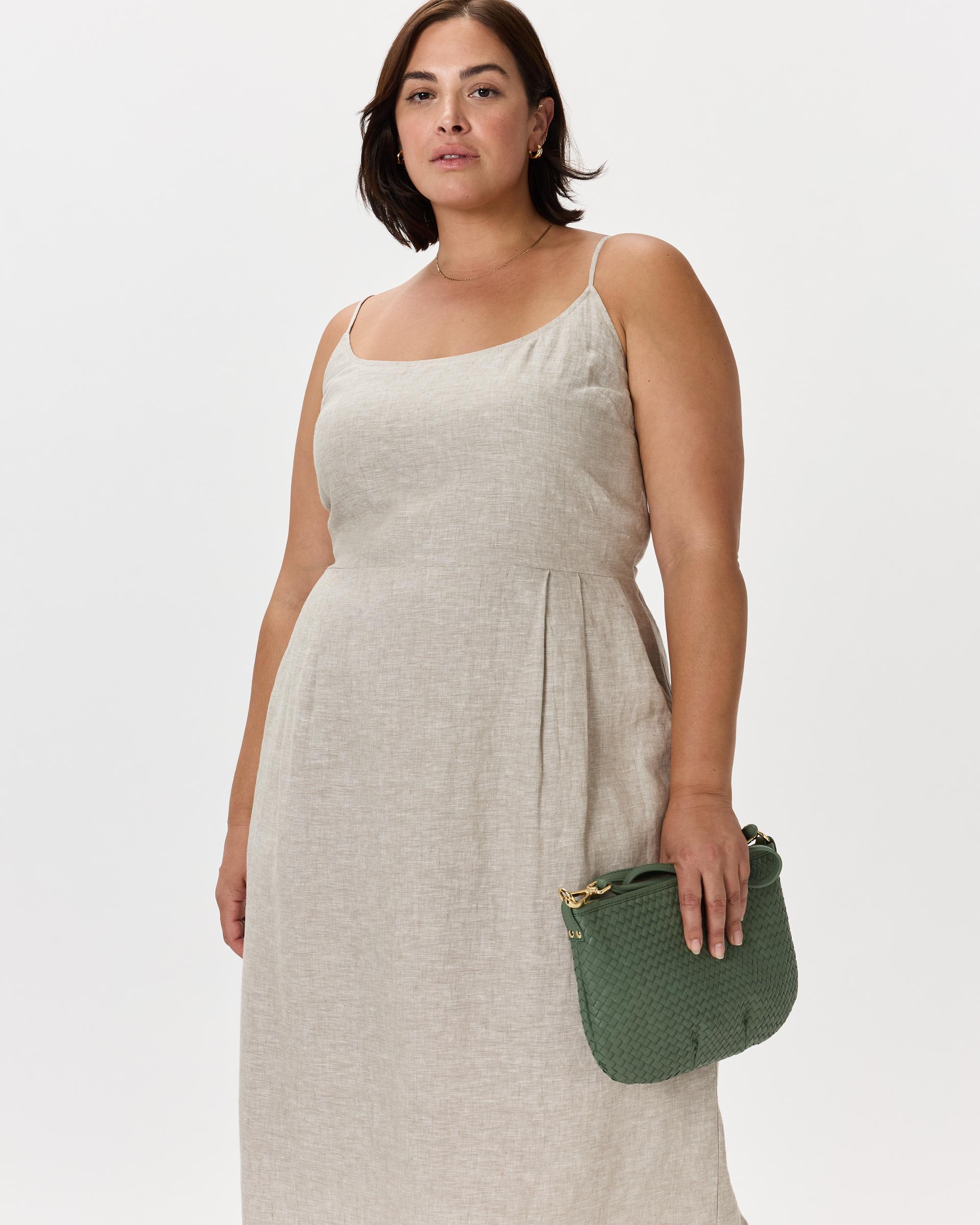 Quince | Women's 100% European Linen Scoop Neck Midi Dress Product Image