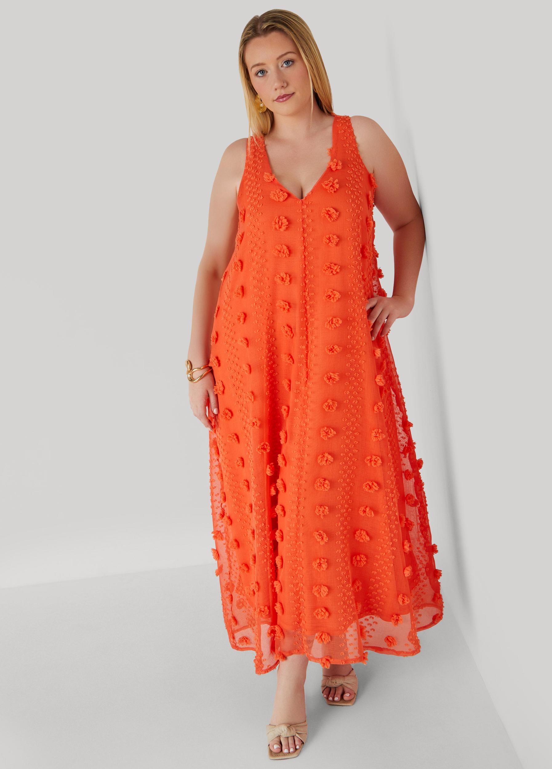 Plus Size Pompom Gauze Maxi Dress Ashley Stewart Product Image