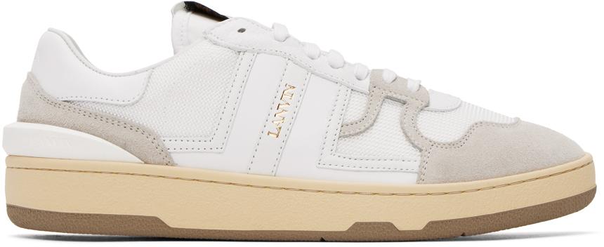 LANVIN Mesh And Leather Clay Sneakers With In White Product Image