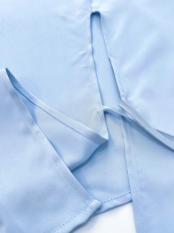 Loose Solid Color Split-Joint Boat Neck Long Sleeves Blouse & Shirt + Skirt Two Pieces Set Product Image