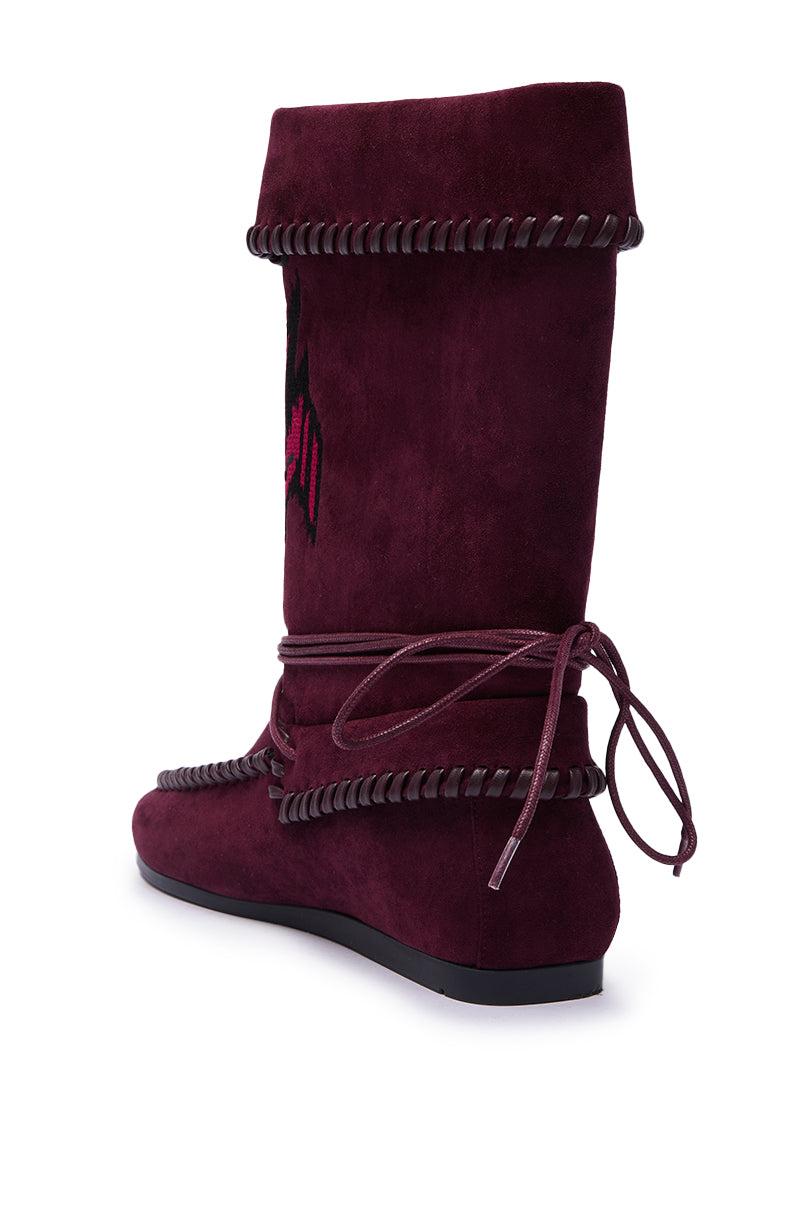 AZALEA WANG WERET PLUM FLAT BOOTIE Product Image