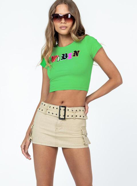 Iconic Cargo Mini Skirt Beige Product Image