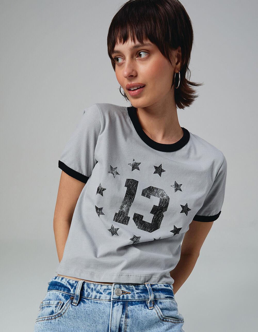 RSQ Womens 13 Star Ringer Tee - GRAY Product Image