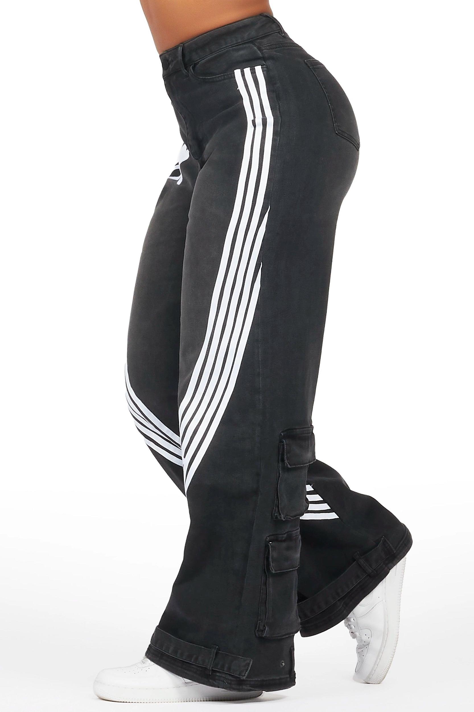 Bryana Black Wash Wide Leg Jean Female Product Image