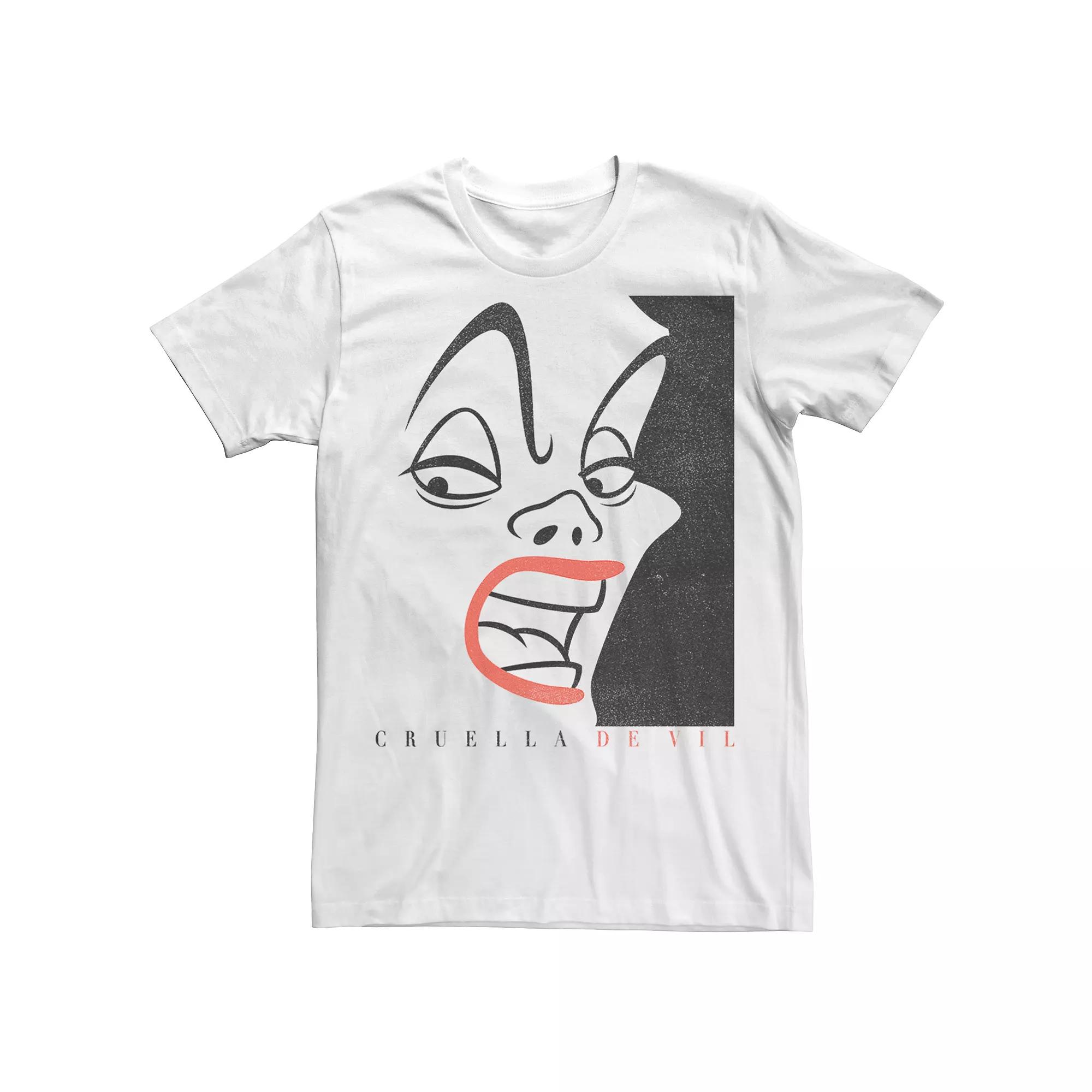 Disney's Villains Cruella Cover Men's Tee, Size: Medium, White Product Image