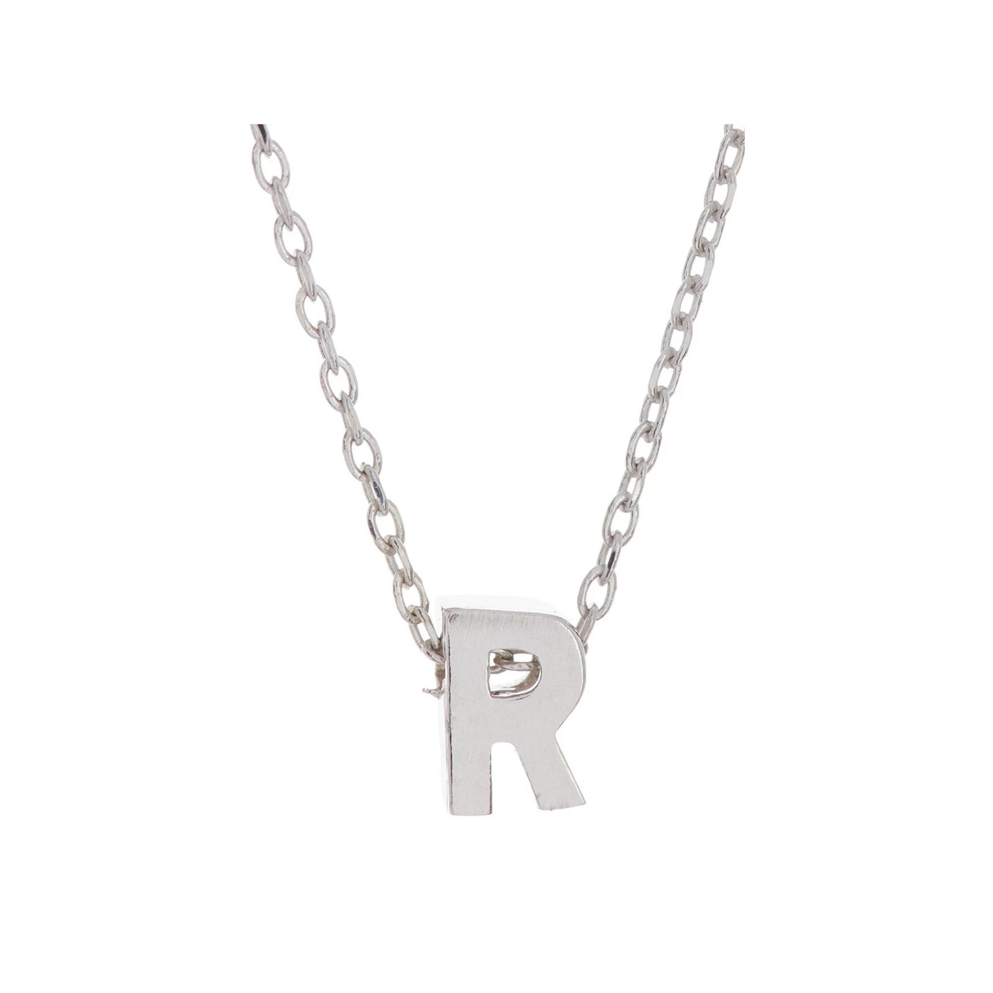 Adornia Mini Initial Pendant Necklace, Women's, Silver Tone E Product Image