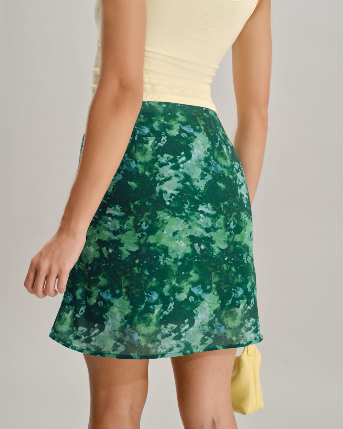 Green Floral Mermaid Skirt Product Image