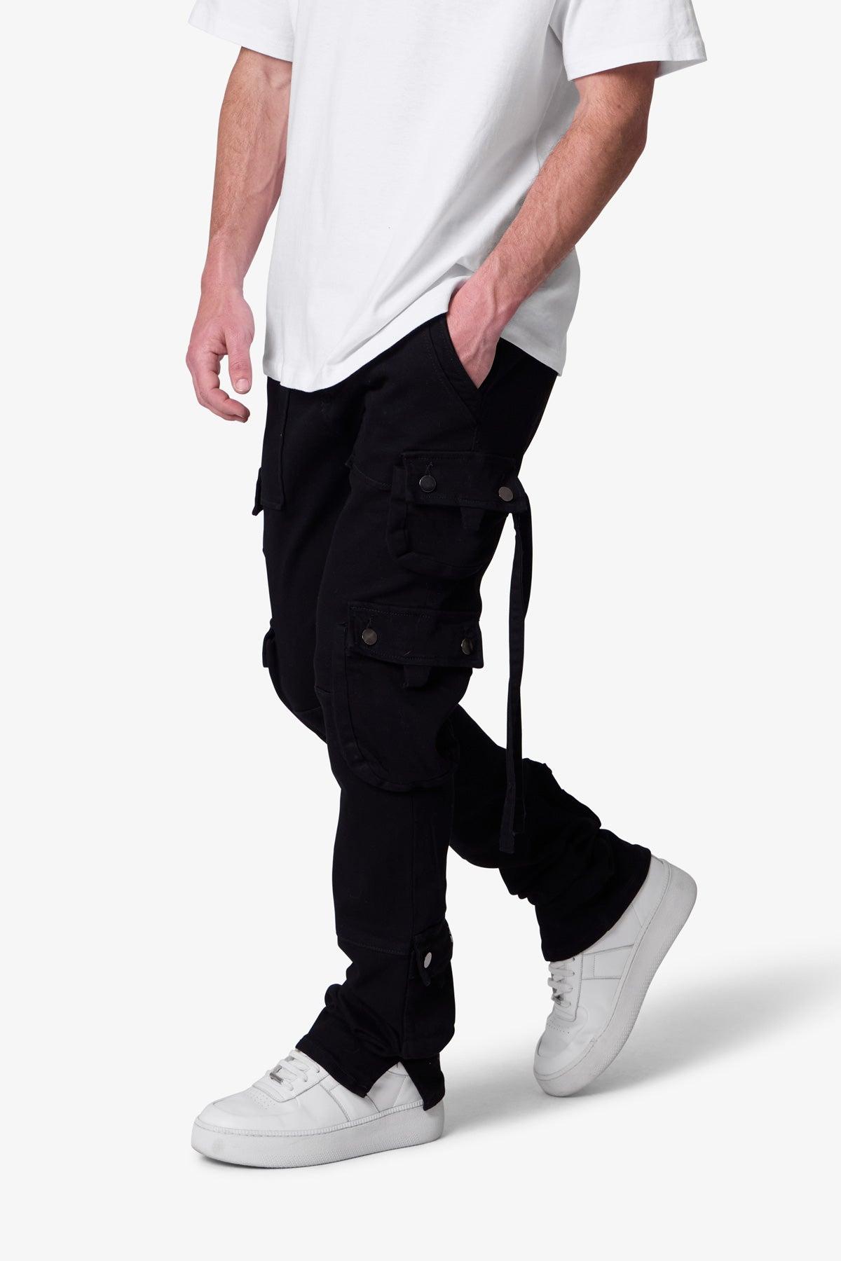 D152 Cargo Straight Denim - Black Male Product Image