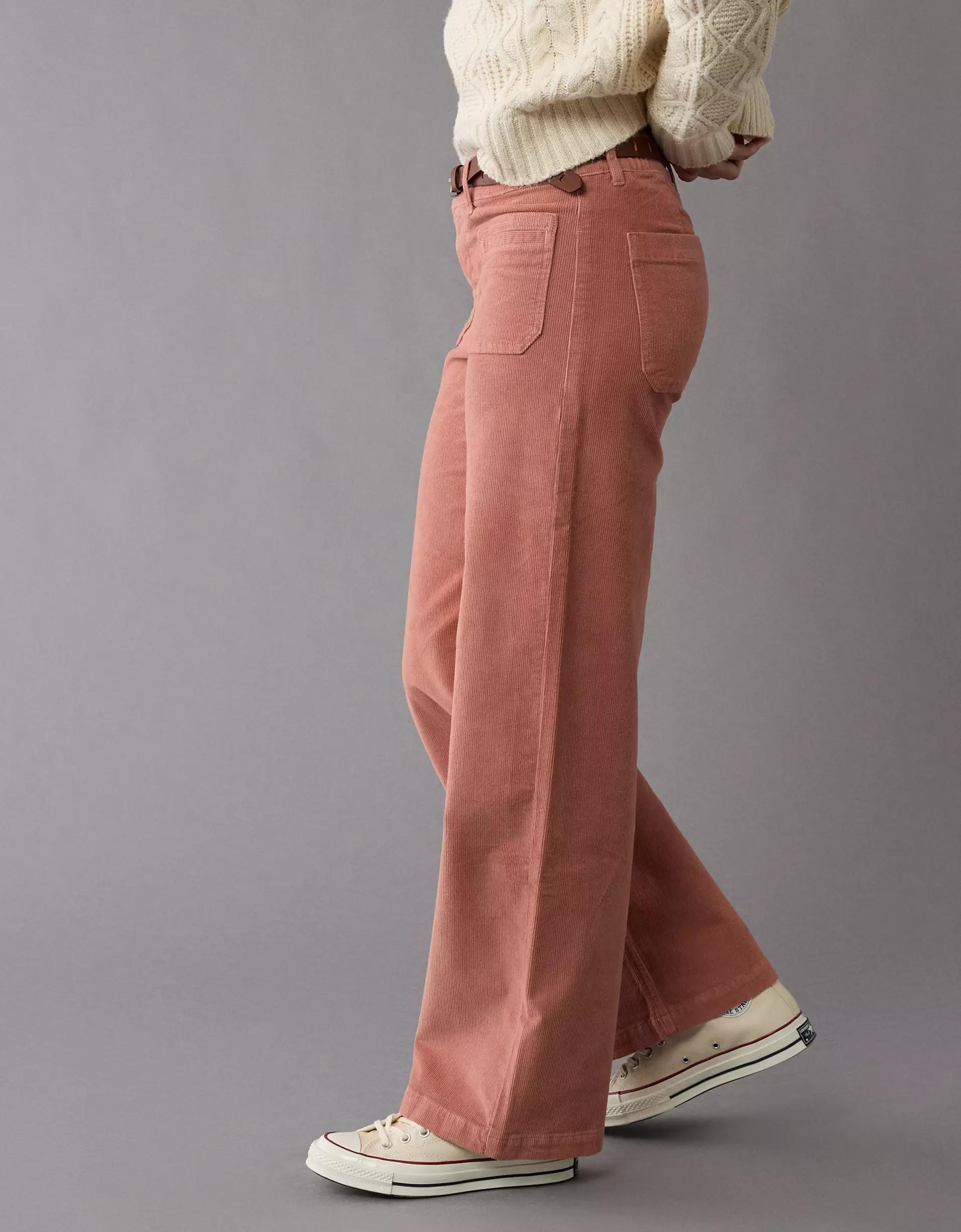 AE Stretch Corduroy Low-Rise Baggy Wide-Leg Pant Product Image