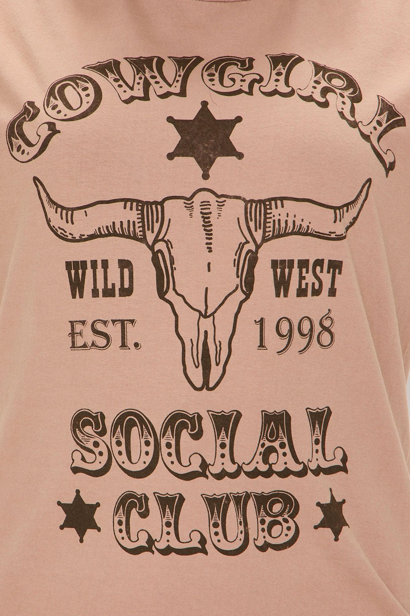 Cowgirls Social Club Oversized Tee - Sand Product Image