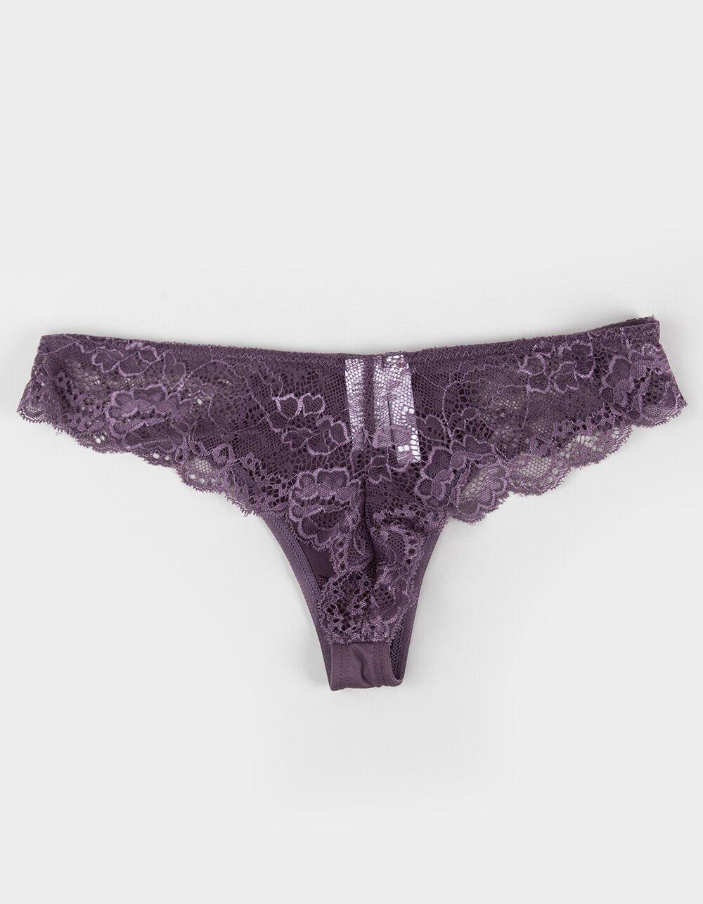 FULL TILT Lace Side Thong - BLACK Product Image