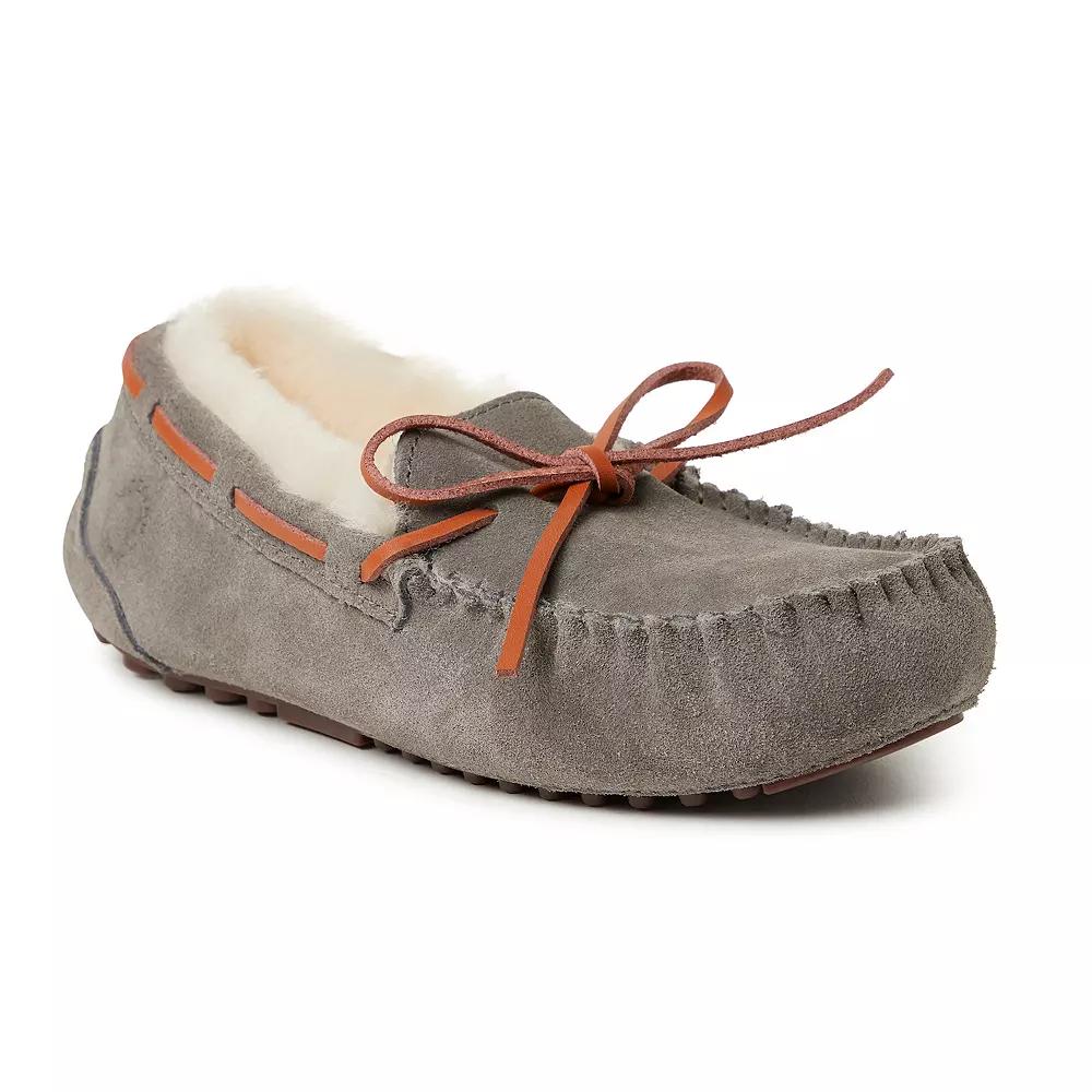 Fireside by Dearfoams Victoria Genuine Shearling Lace Women's Moccasin Slippers,  Product Image