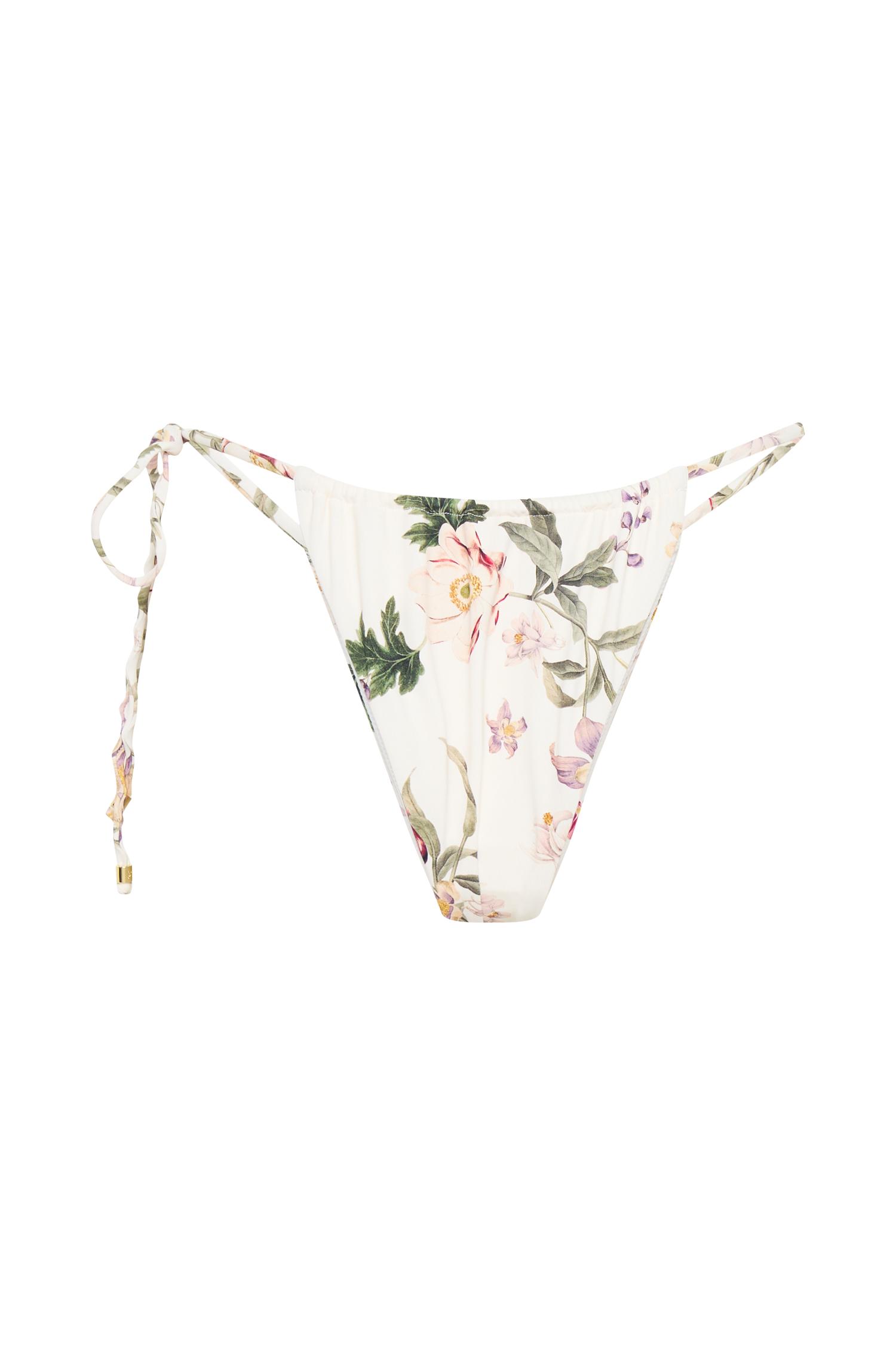 Andie Ruched String Side Bikini Brief - Bella Rosa Print Product Image