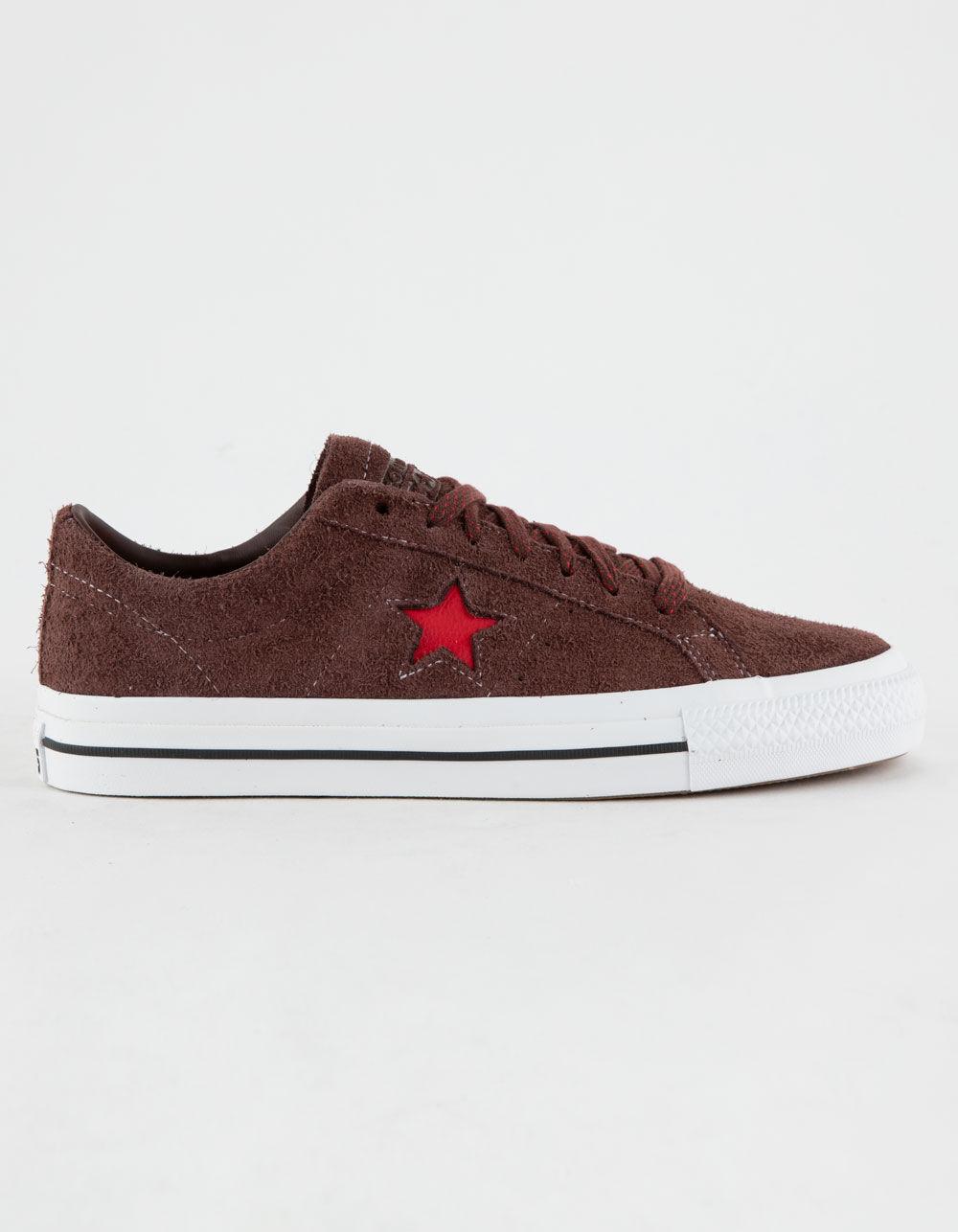 CONVERSE One Star Pro Low Top Shoes - DK RED Product Image