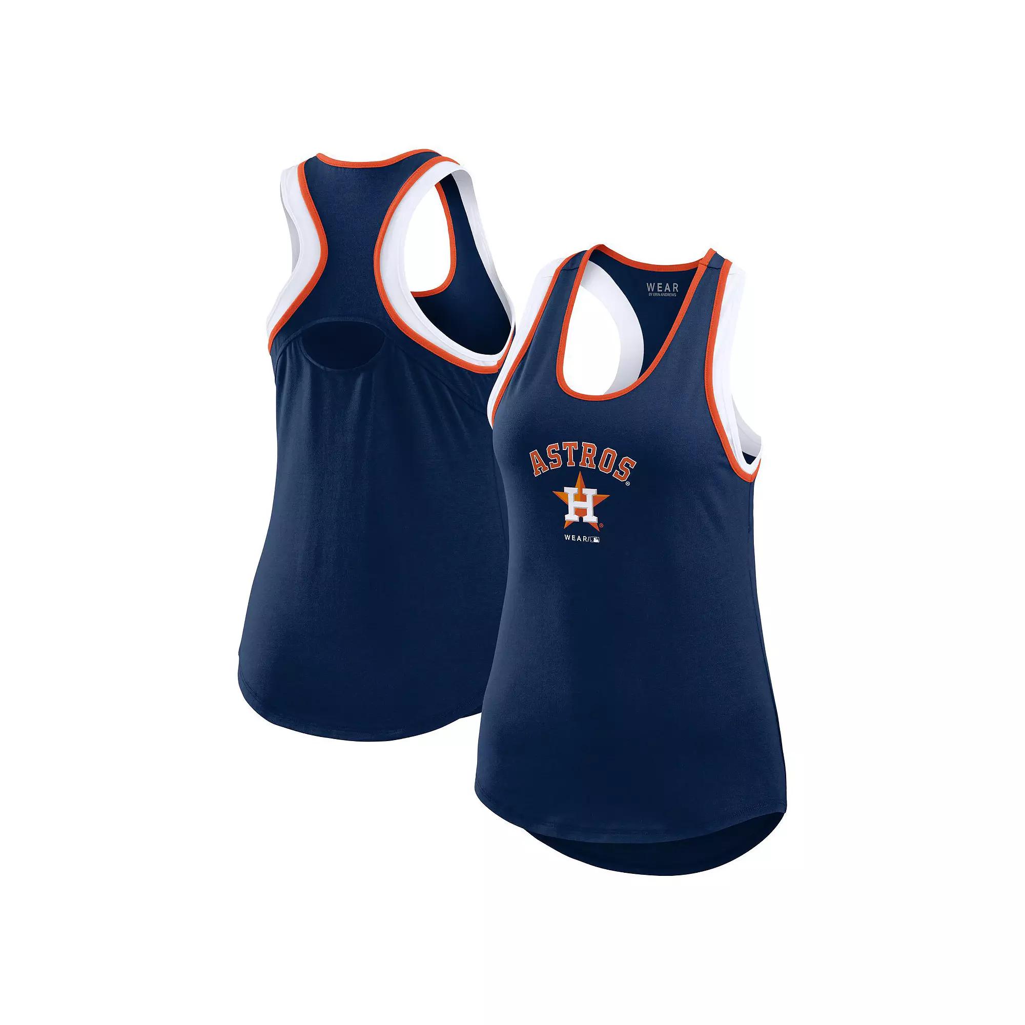 Women's WEAR by Erin Andrews Navy New York Yankees Colorblock Racerback Tank Top,  Product Image