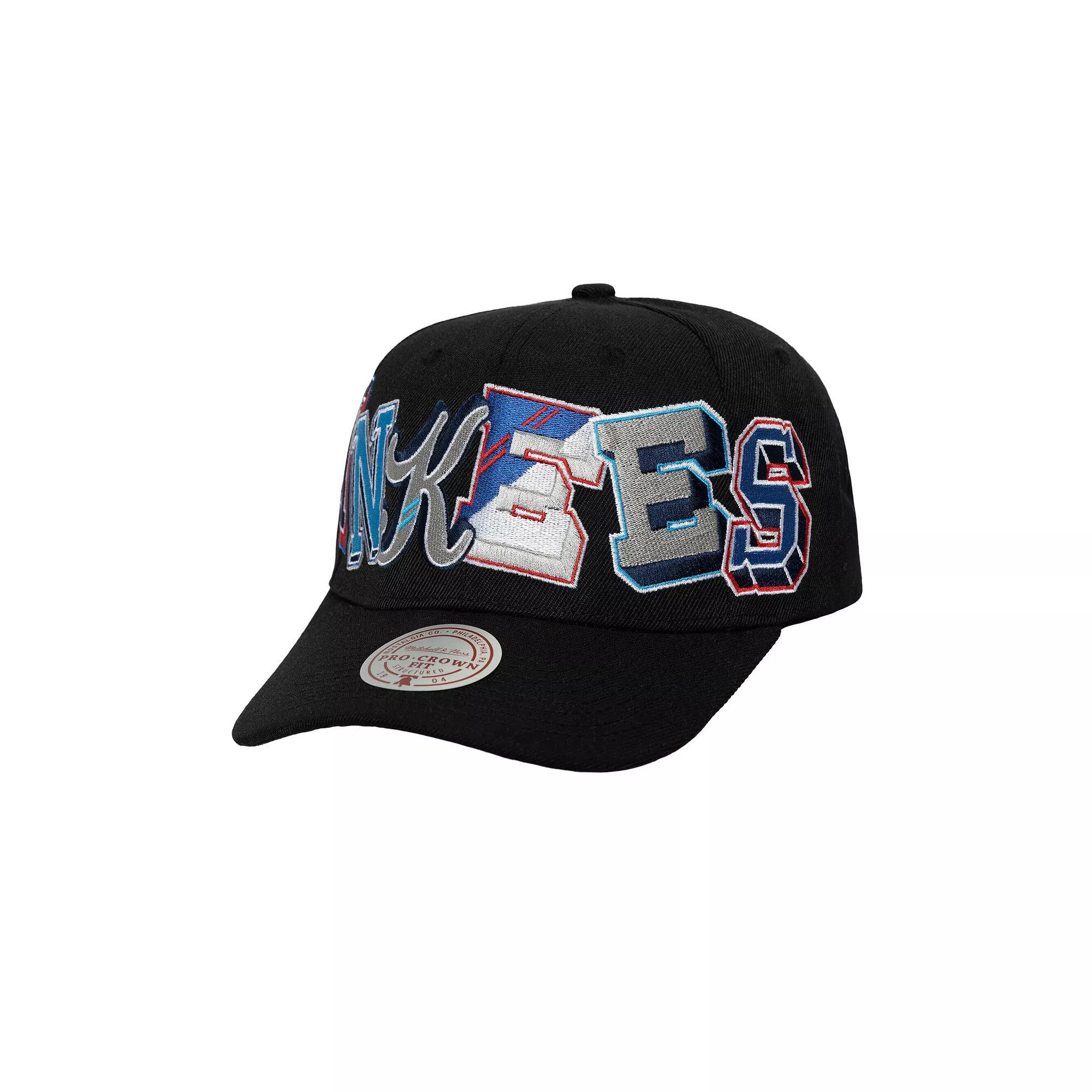Men's Mitchell & Ness Black New York Yankees Hyper Type Pro Crown Snapback Hat Product Image