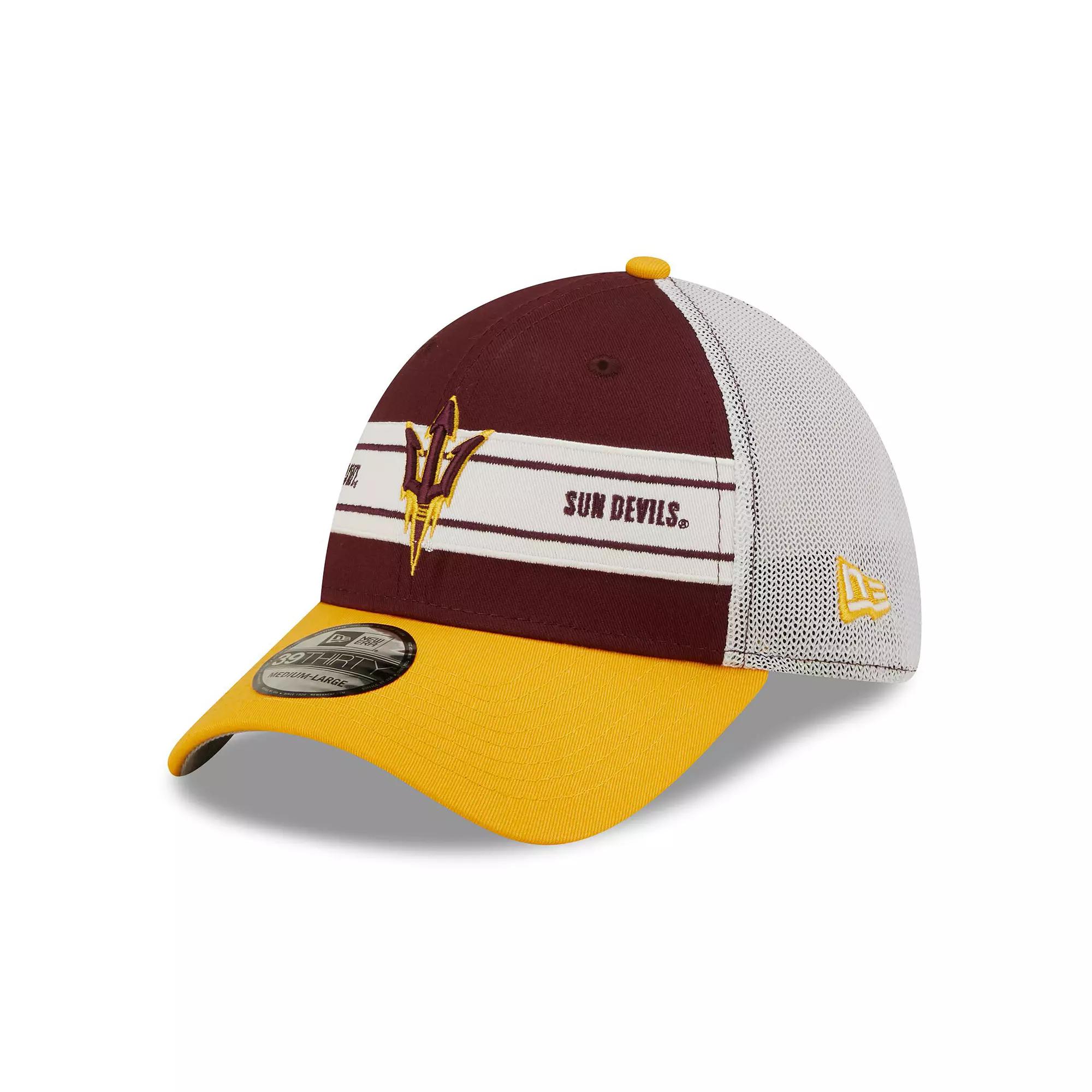 Men's New Era Maroon/Gold Arizona State Sun Devils Banded 39THIRTY Flex Hat, Size: Medium/Large, Red Product Image