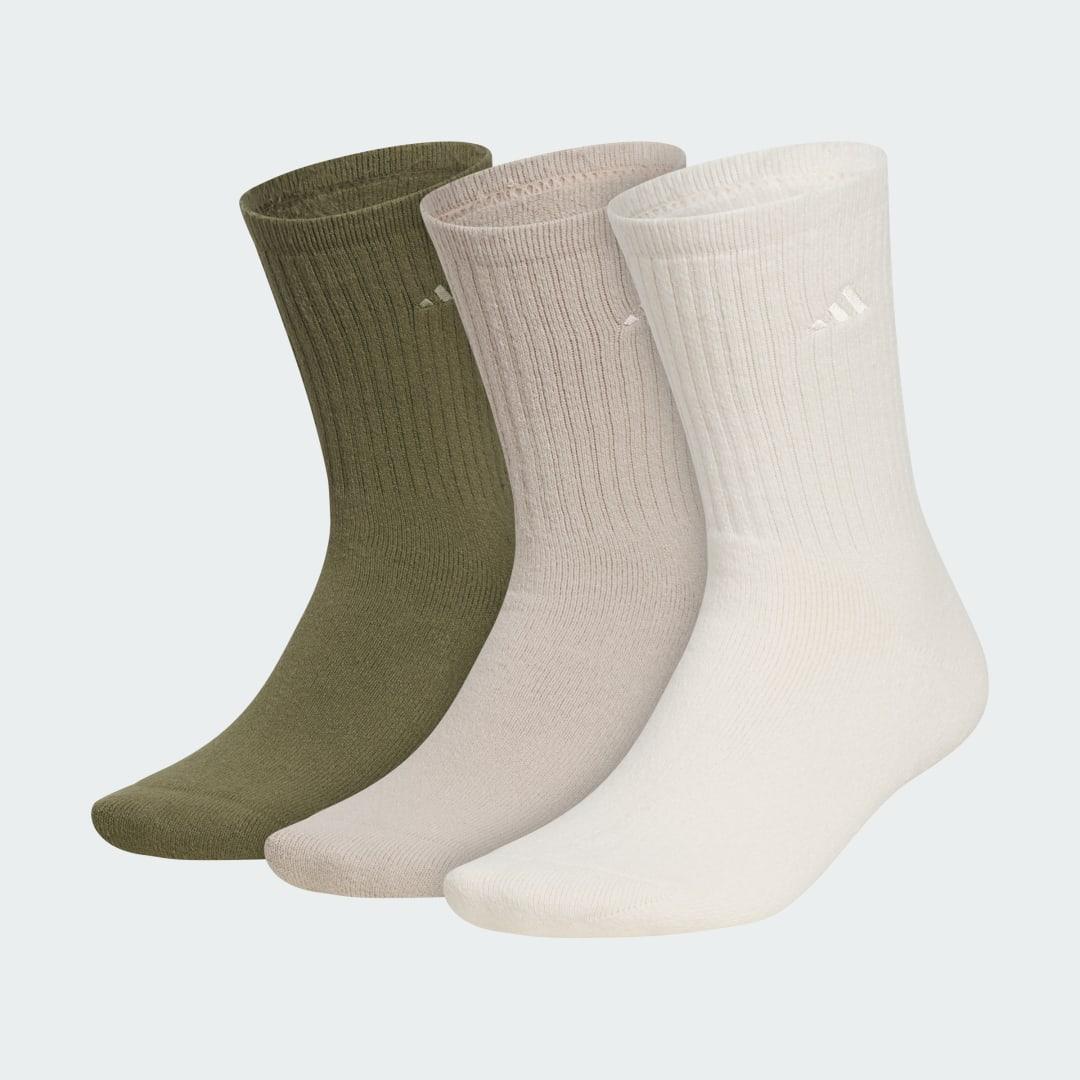 adidas Mens Cushioned Comfort 3-Pack Crew Socks Strong Olive L Product Image