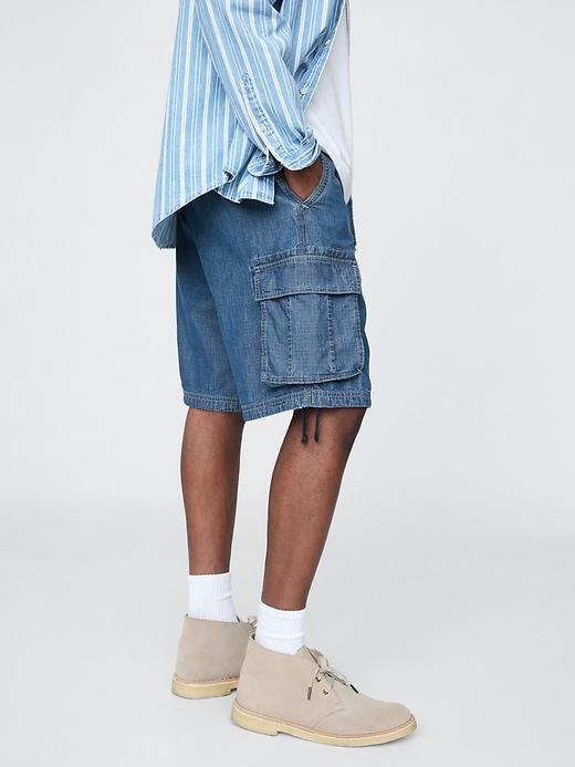 11" Baggy Denim Cargo Shorts Product Image
