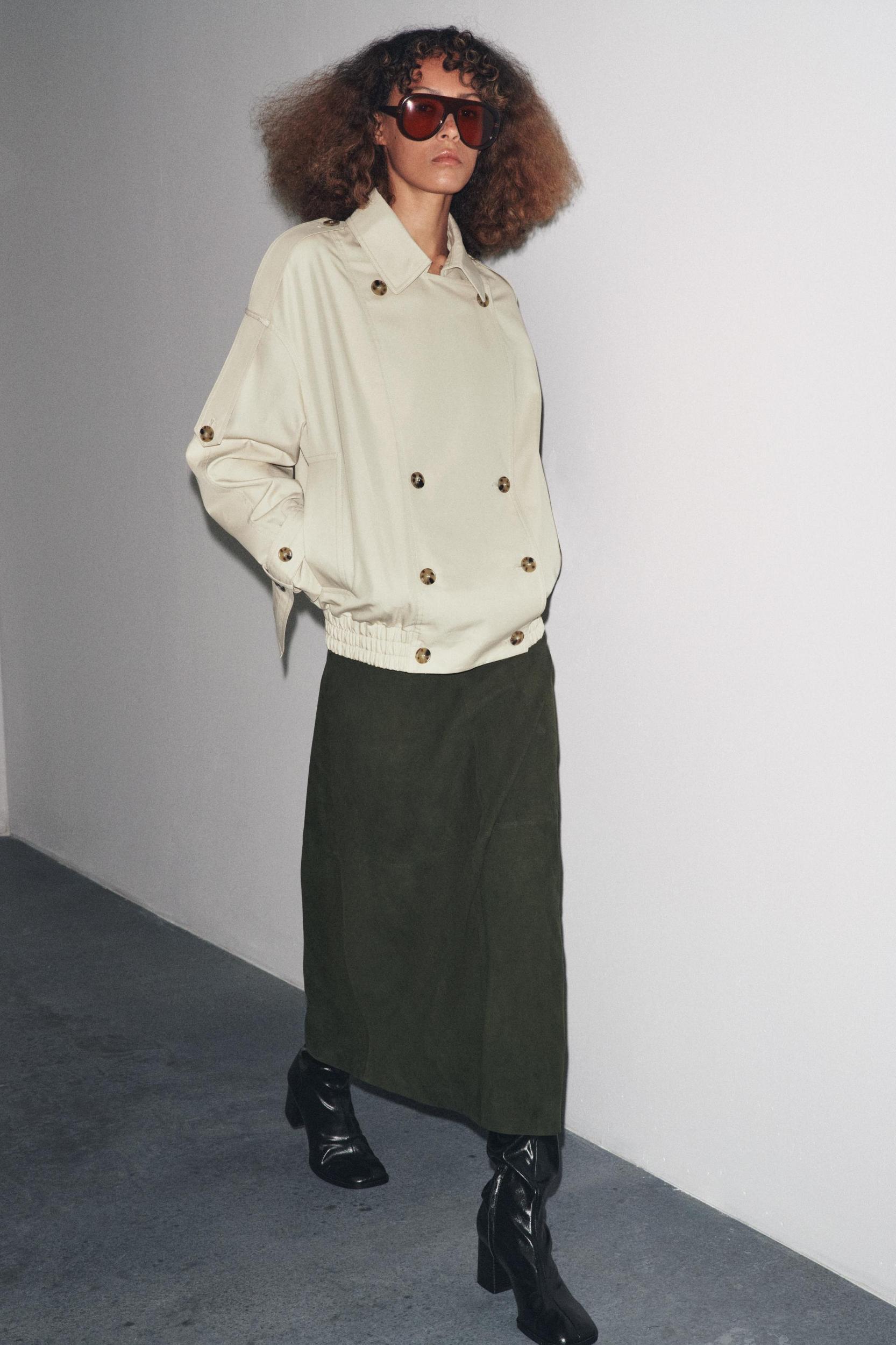 ZW COLLECTION WATER REPELLENT SHORT TRENCH COAT Product Image